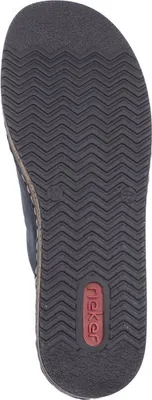 Produktbild von Rieker Damen Pantolette breiter Riemen Keilabsatz Kork 62905, Größe:38 EU, Farbe:Blau