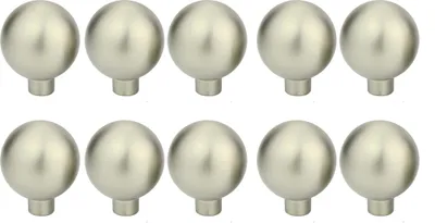 Immagine prodotto di Natural Goods Berlin maniglia per mobili BALL, pomolo per mobili, maniglia per armadi, pomolo per cassetti e porte, aspetto acciaio inox, 10 pezzi