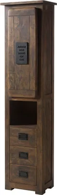 Produktbild von MASSIVMOEBEL24 Hochschrank Mango 50x35x195 braun lackiert RAILWAY #479