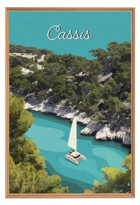Image de Tableau mural encadré illustration cassis 65x97 cm, Tableau mural moderne pour décoration intérieure