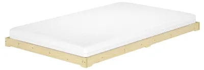 Produktbild von Teenagerbett Futon extra niedriges Studentenbett 120x200 Fichte Tanne geölt V-60.47-12Rollrost und Matratze inkl.