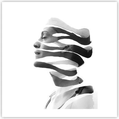 Produktbild von Poster - Poster ohne Rahmen - Frau Surrealismus Monochrom - 50x50 cm - Wand Bild - Wanddeko - Wandbilder - Kunstposter - Wandposter - Bilder - Kunstdruck - Wanddekoration - Wandbild - P2XAC50x50-4430