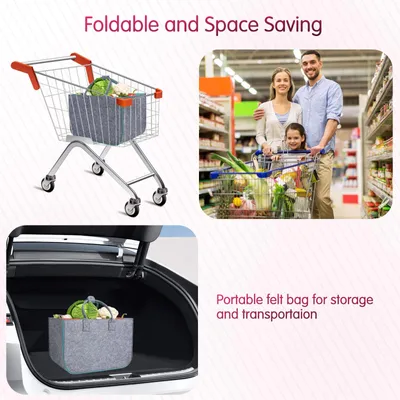 Imagen del producto de Bolsa de fieltro Cozary, 30L, ideal para compras. Gran bolsa de fieltro tipo shopper con compartimento con cremallera. Bolsa de fieltro plegable con asa, perfecta para llevar y guardar. También puede usarse como bolsa para leña o cesta de compras