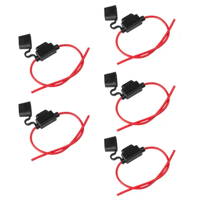 Imagen del producto de Soporte para fusibles ECENCE, compatible con vehículos, camiones, motocicletas y barcos. Porta fusibles para automóviles, cable de 14 AWG, máximo 30A, para fusibles de cartucho
