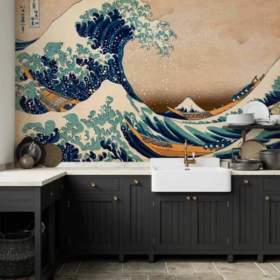 Produktbild von Vlies Fototapete - Hokusai: The Great Wave off Kanagawa (Reproduction) 300x210 cm Orient p-B-0009-a-a