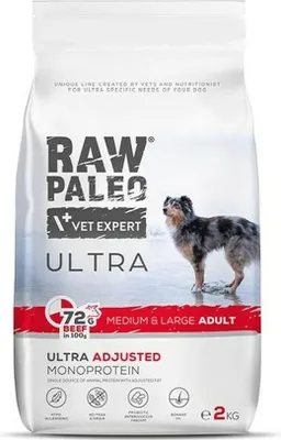 Produktbild von RAW PALEO Ultra Medium&Large Adult Beef – Trockenfutter für Hunde – 10 kg