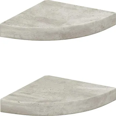 Obrázok produktu pre vidaXL Rohové plávajúce police 2 ks. Betónová sivá 25x25x3,8 cm MDF