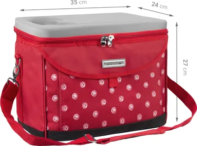 Produktbild von anndora Isoliertasche klein 22 Liter rot / weiß gepunktet wasserdicht Deckel mit Ablage RÖDVITA - rot weiß gepunktet