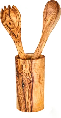 Produktbild von Utensilienhalter Olivenholz H16cm Besteckhalter Küchenhelfer Natur Holz Deko Unikat