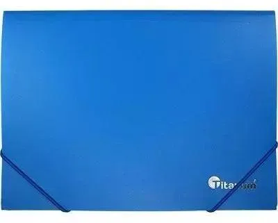 Imagen del producto de Carpeta A5 con goma elástica, de polipropileno, color azul