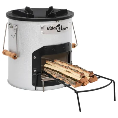 Image de The Living Store Four de camping Argenté 45x25x26 cm Acier
