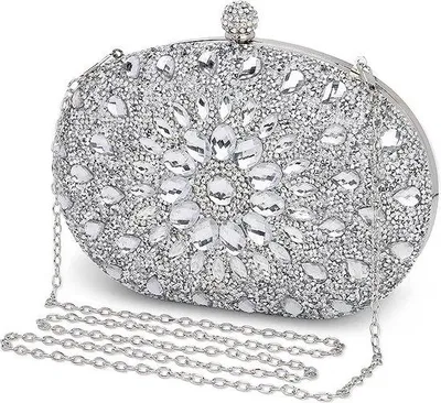Productafbeelding van Famanu avondtasje/clutch met strass - glanzend