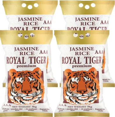 Produktbild von Royal Tiger Jasminreis Duftreis, 4x 5kg Beutel, Jasmin-Reis aus Thailand