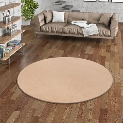 Produktbild von Velours Teppich Joy Karamell Rund, Größe:160 cm Rund