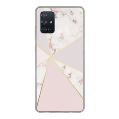 Produktbild von MuchoWow® Handyhülle Schutzhülle Hülle für Samsung Galaxy A51 5G Marmor - Gold - Rosa Silikon Softcase Handy Hülle - Abbildung
