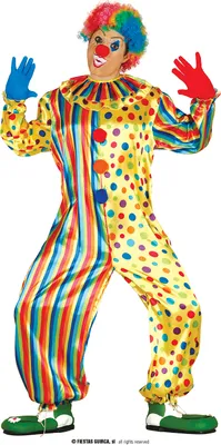 Produktbild von buntes Clown Kostüm für Herren Gr. M-XL, Größe:L