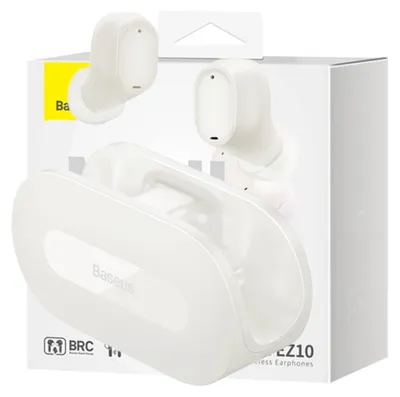 Obrázek produktu pro Baseus Bowie EZ10, True Wireless Stereo (TWS), 20 - 20000 Hz, Hovory/hudba, Sluchátka s mikrofonem, Bílá
