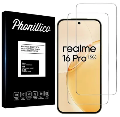 Produktbild von Hartglas für Realme 16 Pro 5G [2 Stück] Displayschutzfolie Screen Protector Film Anti-Kratzer Glas Resistant Phonillico®