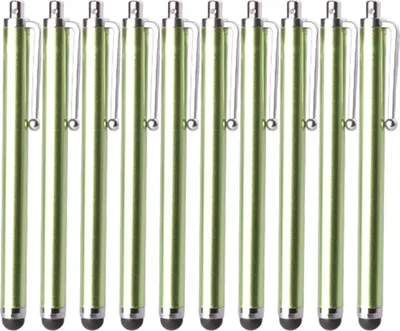 Produktbild von 10pcs bequemer Touchscreen-Stift Wide Application Aluminium universeller rundköpfiger kapazitiver Stift für iPad-Hellgrün
