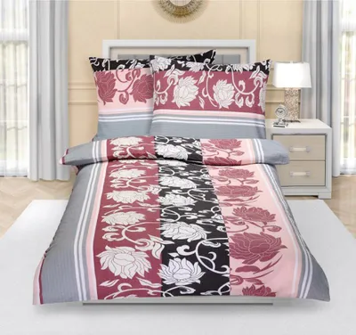 Obrázek produktu pro Krepové povlečení - Šedá,růžová - 140x200, 70x90