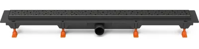 Obrázek produktu pro Podlahový vpust, černý, 950 mm, boční připojení D40, čtvercový, černý, model CH 950 SC