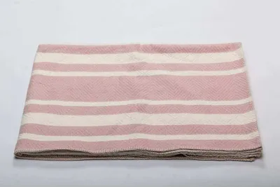Immagine prodotto di David Fussenegger - Coperta morbida in cotone Bali a righe, 100% cotone, coperta da salotto e da divano, soffice, resistente e morbida, 150x200 cm, rosa antico