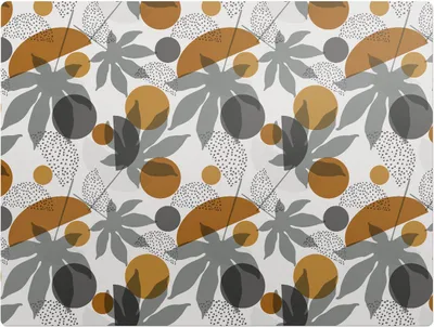 Obrázok produktu pre Geometrické Listy– Ochranná podložka na podlahu – Podložka pod stoličku – 120 x 90 cm – Protišmyková podložka na tvrdé podlahy