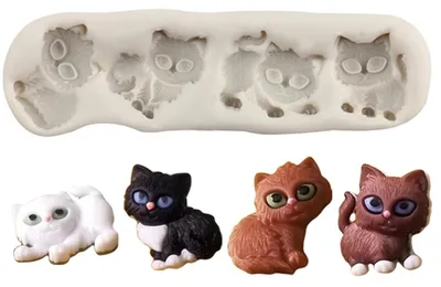 Produktbild von Silikonform Katzenmotiv für Fondant & Schokolade, lebensmittelecht
