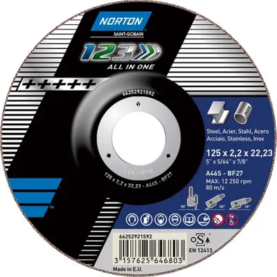 Produktbild von Norton Clipper Trenn/Schruppscheibe All in One gekrö. 125x2,2