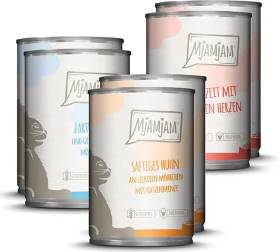Productafbeelding van MjAMjAM - Premium natvoer voor katten - Proefpakket, 6 stuks (6 x 400 g), met kip