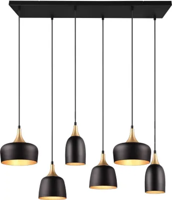 Zdjęcie produktu dla Lampa wisząca CHIRAZ czarna 6xE27x25W metal wym:150x90,5x32,5cm IP20 Trio