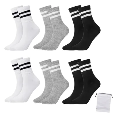 Obrázok produktu pre GMXJGZ 6 párov tenisových ponožiek pre dámy, veľkosť 39-42. 6 párov tenisových ponožiek pre pánov, športové ponožky, tenis