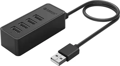 Produktbild von Splitter Hub W5P-U2-100 4x USB-A microUSB 5V 1m - schwarz