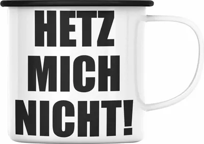 Produktbild von Trendation - Trendation - Hetz Mich Nicht Emaille Tasse Geschenk für Kollegen Kollegen Arbeit BüroEmaille Tasse für Beste Kollegin (Schwarz)