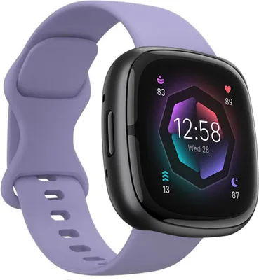 Produktbild von Strap-it Fitbit Sense 2 Silikonarmband (Lavendel)