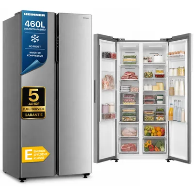 Produktbild von Heinner HSBS-M460NFINVXE++ Side-by-Side 460 L, No Frost, Inverter, Edelstahl,