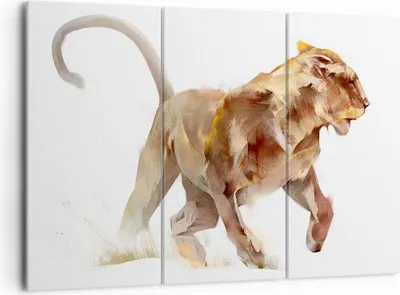Produktbild von Bild auf Leinwand - Leinwandbild - Tier Abstraktion - 165x110cm - Wand Bild - Wanddeko - Leinwanddruck - Bilder - Kunstdruck - Wanddekoration - Leinwand bilder - Wandkunst - CE165x110-3967