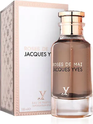 A perfume bottle and its box are displayed against a white background.