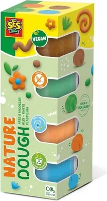 Obrázok produktu pre Modelovacia hmota Feel Good SES Creative, 4 x 90 g, prírodné farby, vegánska bezlepková modelovacia hmota, od 1 roka