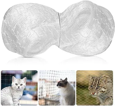 Produktbild von Jhubersproducts - Katzenschutznetz für Balkone - Balkonschutz - 3 x 10 Meter - Robustes Katzenschutznetz - Transparentes Nylon - Geeignet für Katzen - Balkonnetz ohne Tor