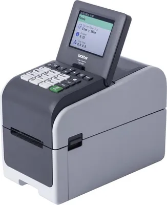 Imagen del producto de Brother TD-2350DSA203: Impresora de etiquetas/recibos, blanco y , de transferencia térmica directa, con rollo de 6,3 cm