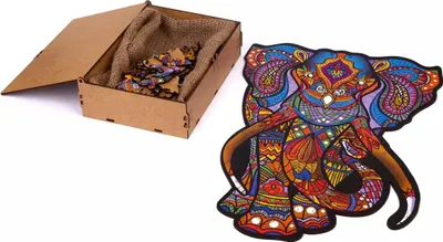Immagine prodotto di Puzzle drewniane Słoń indyjski A3 132 elementy