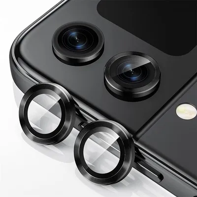Produktbild von Für Samsung Galaxy Z Flip5 5G Schutzglas Kamera Linse Hart Glas H9 Schwarz