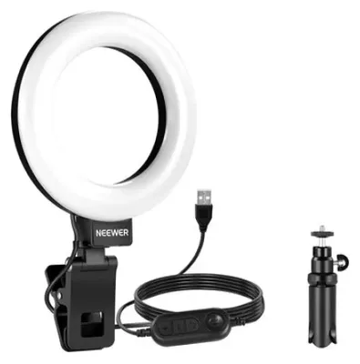 Zdjęcie produktu dla Lampa Pierścieniowa Na Klips 5” / Statyw Biurkowy Neewer Br60