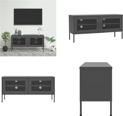 Obrázok produktu pre vidaXL TV skrinka antracit 105x35x50 cm oceľ - TV skrinka - TV skrinky - HiFi skrinka - HiFi skrinky