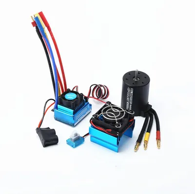 Zdjęcie produktu dla silnik bezszczotkowy 3650 2300KV z 60A ESC i osłoną chłodnicy - zamiennik do samochodów i łodzi sterowanych radiowo HSP HPI Wltoys 1:8/1:10