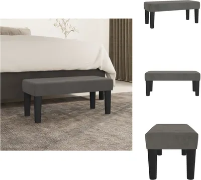 Zdjęcie produktu dla vidaXL Ławka ciemnoszara 70x30x30 cm aksamit - Ławki
