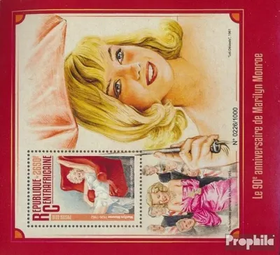 Produktbild von Briefmarken Zentralafrikanische Republik 2016 Mi Block 1437 (kompl. Ausgabe) postfrisch Marilyn Monroe