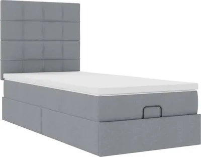 Obrázok produktu pre Osmanská posteľ s matracom svetlosivá 90x200 cm látka