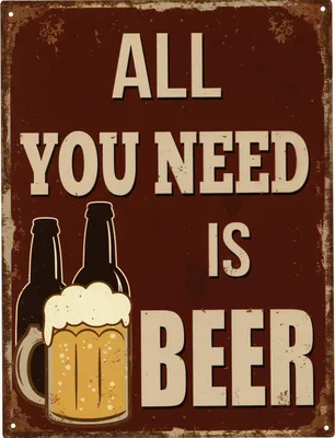 Produktbild von Moritz Retro Deko Blechschild All you Need is Beer Geschenk-Idee aus Metall Vintage-Design zur Dekoration